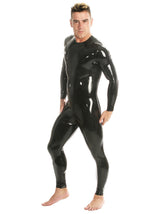 Latex Catsuit Neck Entry With Crotch Zip - Honour Clothing