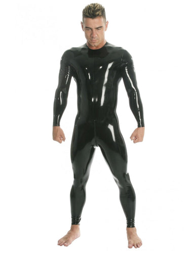 Latex Catsuit Neck Entry With Crotch Zip - Honour Clothing