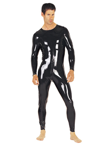 Latex Catsuit Neck Entry With Crotch Zip - Honour Clothing