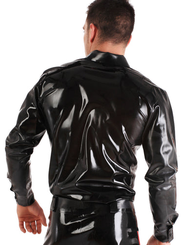 Latex Classic Shirt In Black - Honour Clothing