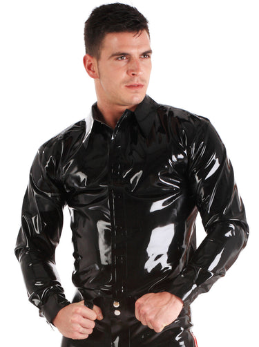 Latex Classic Shirt In Black - Honour Clothing