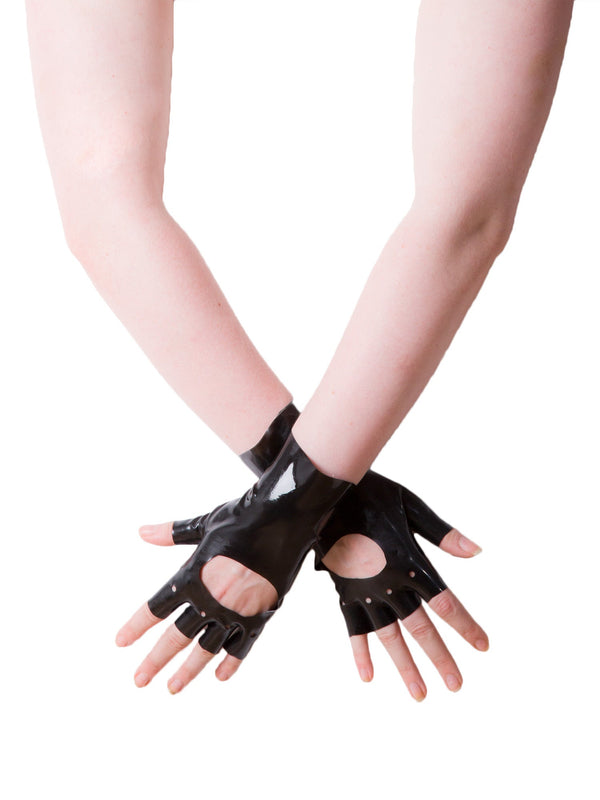Latex Fingerless Short Gloves- Seamless - Honour Clothing