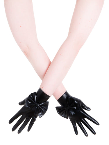 Latex Gloves With Bow - Honour Clothing