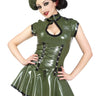 Latex Green Army Style Dress - Honour Clothing