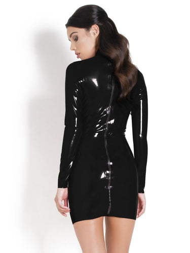 Latex High Collared Dress - Honour Clothing