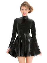 Latex High Neck Skater Skirt - Honour Clothing