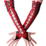 Latex Lace Up Fingerless Gloves - Honour Clothing