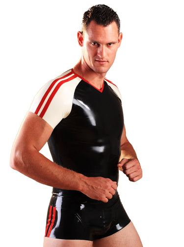 Latex Red Stripe Shorts - Honour Clothing