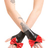 Latex Renegade Wrist Gauntlets With Feature Bow - Honour Clothing