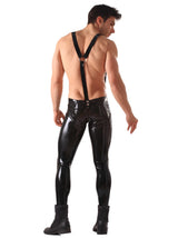 Latex Skinny Jeans With Braces - Honour Clothing
