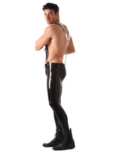 Latex Skinny Jeans With Braces - Honour Clothing