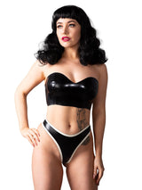 Latex Thong With B/W Trim - Honour Clothing