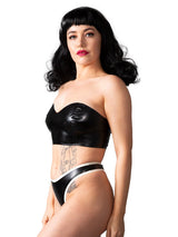 Latex Thong With B/W Trim - Honour Clothing