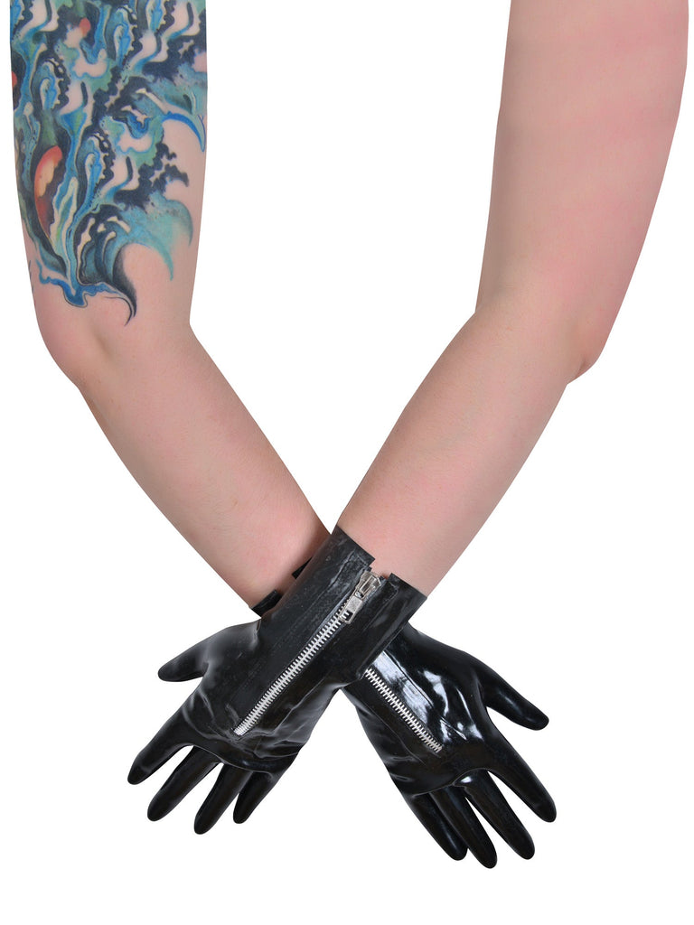 Latex Zipped Short Gloves - Honour Clothing