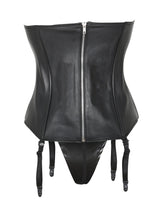 Leather Basque & G String - Honour Clothing