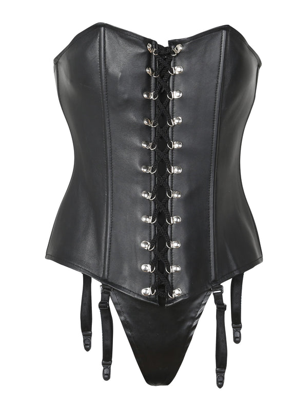 Leather Basque & G String - Honour Clothing