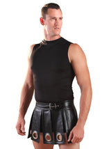 Leather Black Gladiator Kilt - Honour Clothing