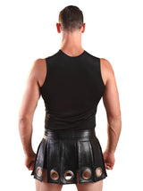 Leather Black Gladiator Kilt - Honour Clothing