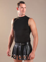 Leather Black Gladiator Kilt - Honour Clothing