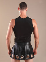 Leather Black Gladiator Kilt - Honour Clothing