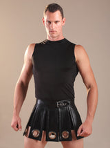 Leather Black Gladiator Kilt - Honour Clothing