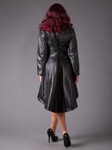 Leather Coat With Corset Detailing - Honour Clothing
