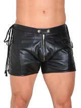 Leather Emperor Shorts With Lacing - Honour Clothing