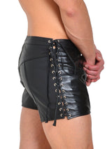 Leather Emperor Shorts With Lacing - Honour Clothing