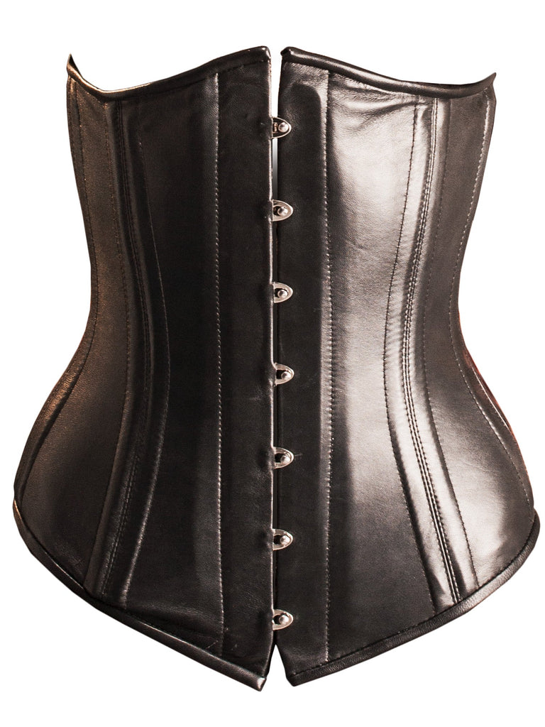 Leather Fully Boned Underbust Corset - Honour Clothing