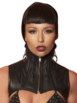 Leather High Collar Demi Top - Honour Clothing