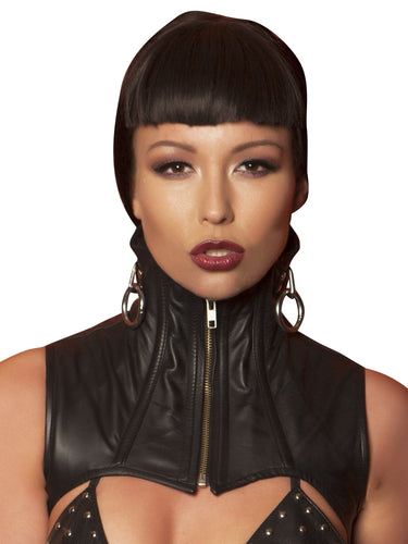 Leather High Collar Demi Top - Honour Clothing
