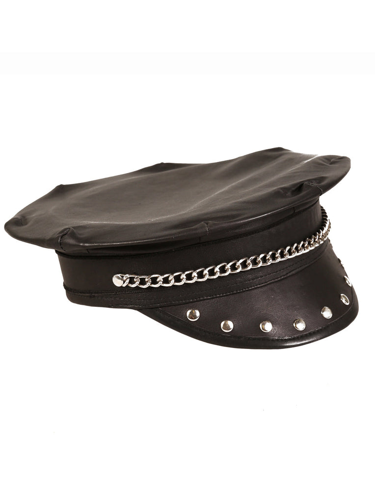 Leather & Metal Studded Cap - Honour Clothing
