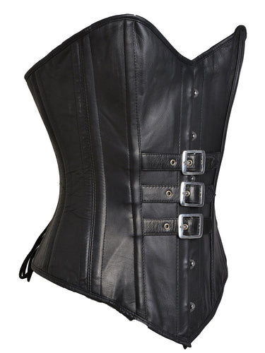 Leather Vera Corset With Buckles - Honour Clothing