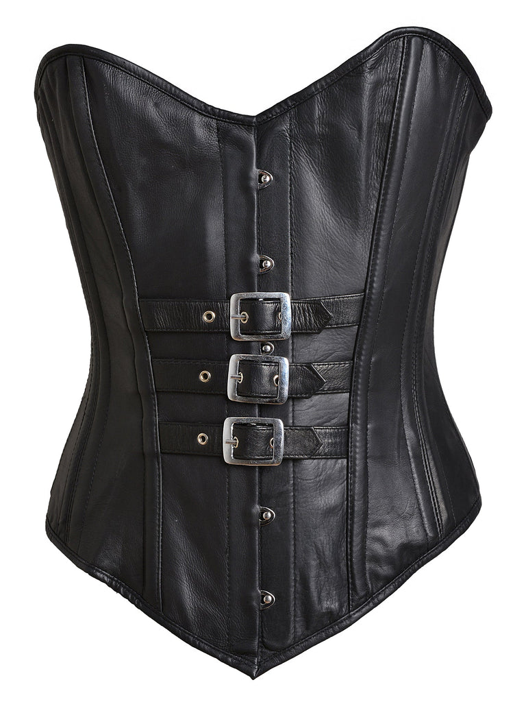 Leather Vera Corset With Buckles - Honour Clothing