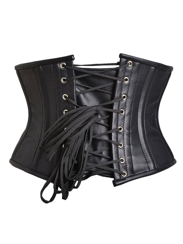 Leather Waist Cincher With Buckle - Honour Clothing
