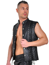 Leather Warrior Sleeveless Top - Honour Clothing