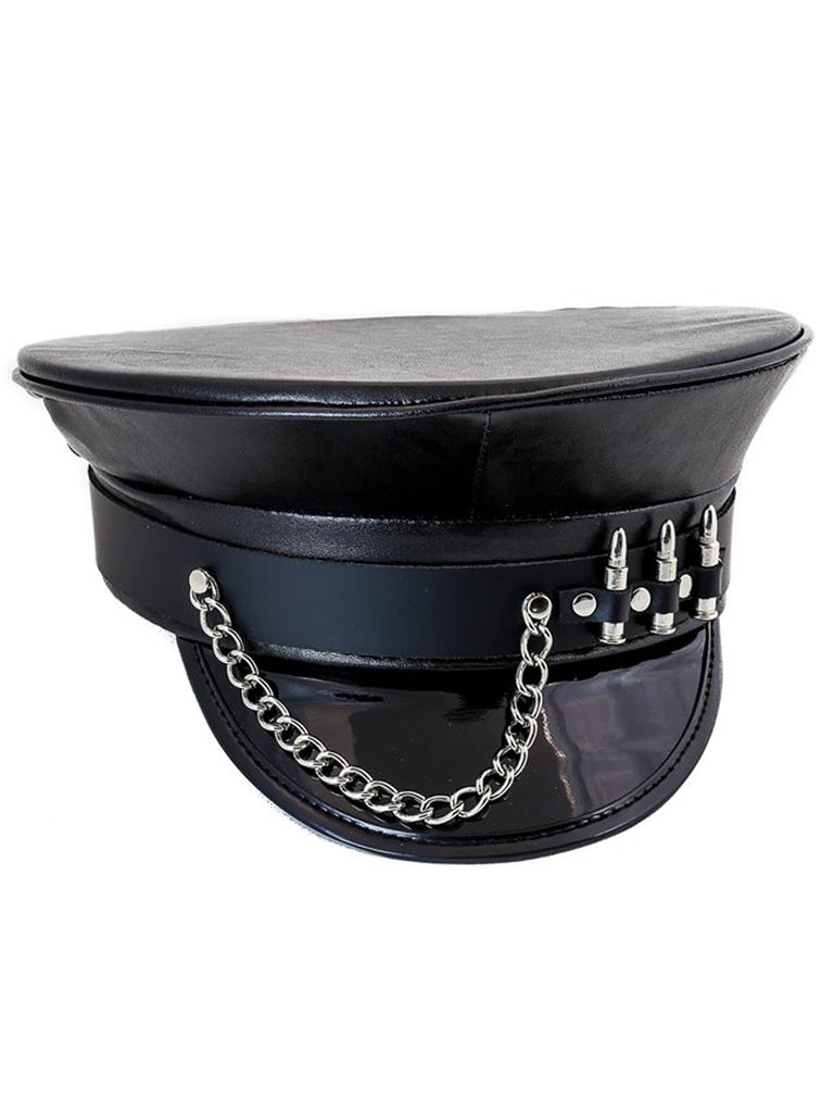 Leather With Chain Uniform Hat - Honour Clothing