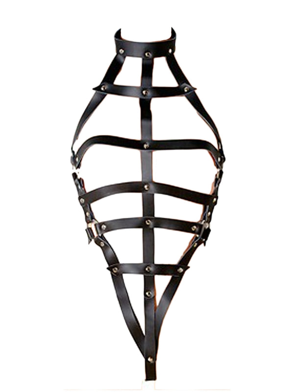 Leather Full Body Caged Harness