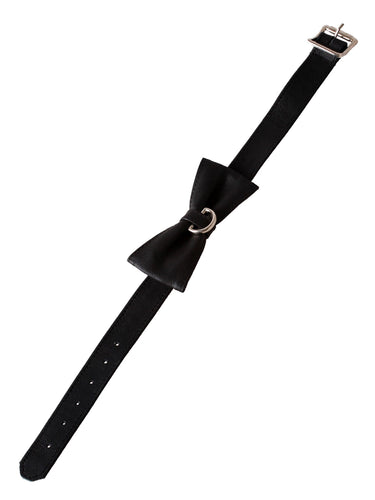 Leather Bow D Ring Choker
