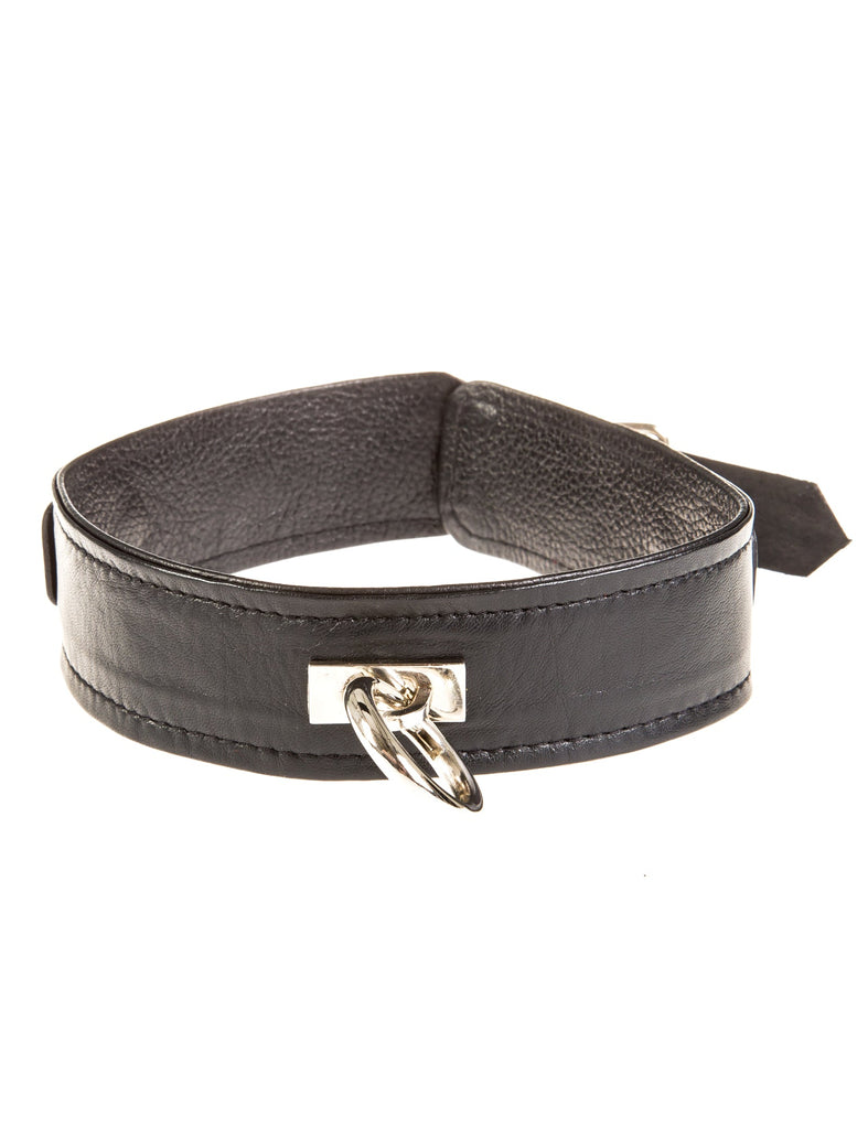 Plain Leather Choker in Black