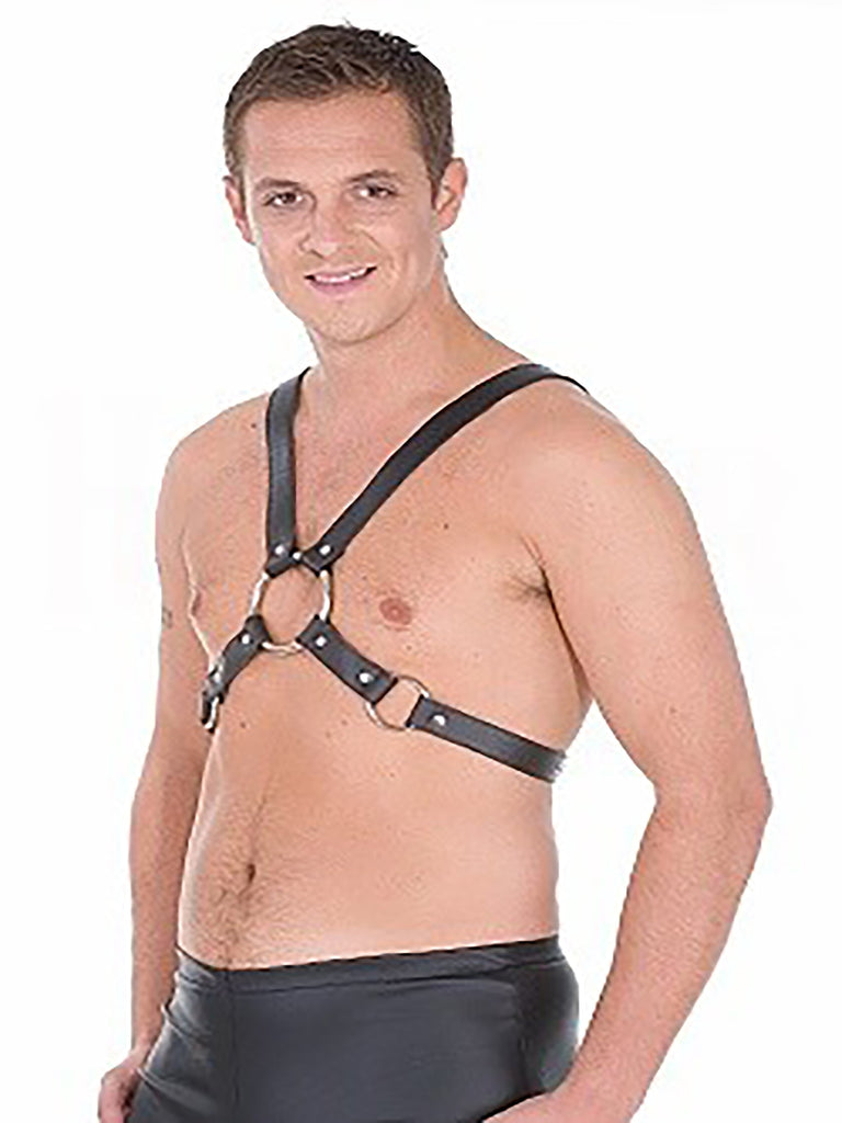 Men's Leather Cross Chest Harness