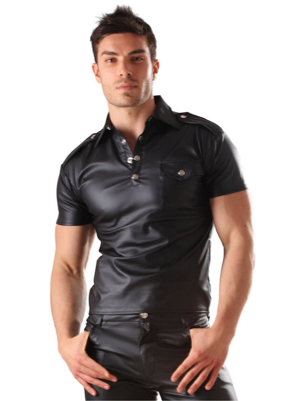 Leatherette Mens Top - Honour Clothing