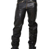 Mens 2-Way Zip Leather Jeans - Honour Clothing
