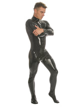 Mens Latex Catsuit Feature Front Zip & Feet - Honour Clothing