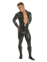 Mens Latex Catsuit Feature Front Zip & Feet - Honour Clothing