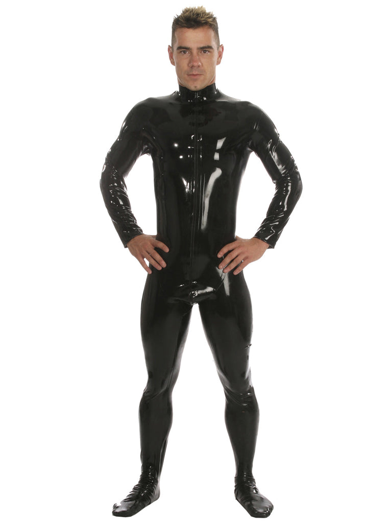 Mens Latex Catsuit Feature Front Zip & Feet – Honour Clothing
