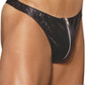 Mens Leather & Lycra Thong With Feature Zip - Honour Clothing