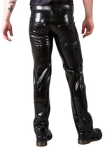 Mens Two Way Zip Latex Jeans - Honour Clothing