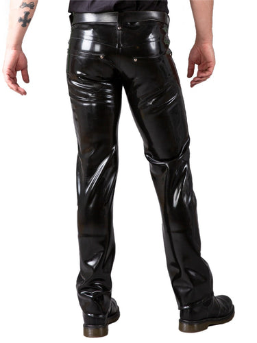 Mens Two Way Zip Latex Jeans - Honour Clothing