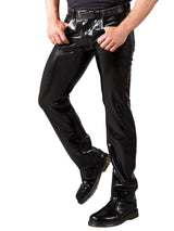 Mens Two Way Zip Latex Jeans - Honour Clothing